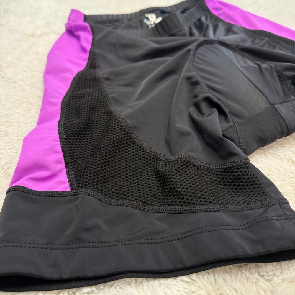 Beroy Womens Padded Cycling Shorts Black Purple 3D Chamois Bike Shorts Size L